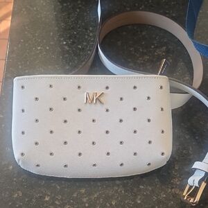 Michael Kors Light Gray Perforated Clutch